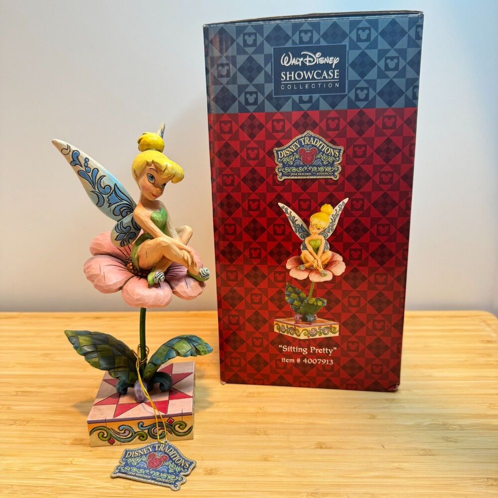 Disney Showcase Collection Tinkerbell Sitting Pretty 8" Enesco By Jim Shore